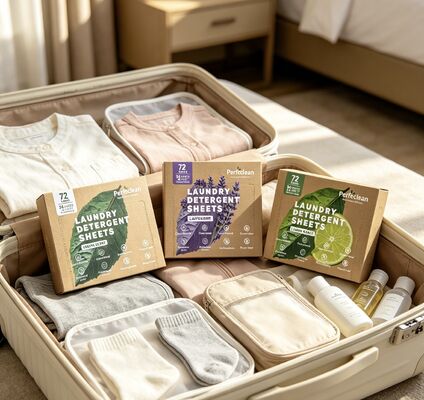 Cold Water Soluble Laundry Detergent Sheets with Zero Residue and Above 55% Active Ingredient for Tough Stains (Bảng chất tẩy rửa hòa tan trong nước lạnh với số dư không còn sót lại và trên 55% thành phần hoạt động cho vết bẩn cứng)